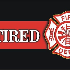 Retired firefighter personalized novelty license plate Fire Dept maltese cross thin red line front plate car tag (Not 3D)