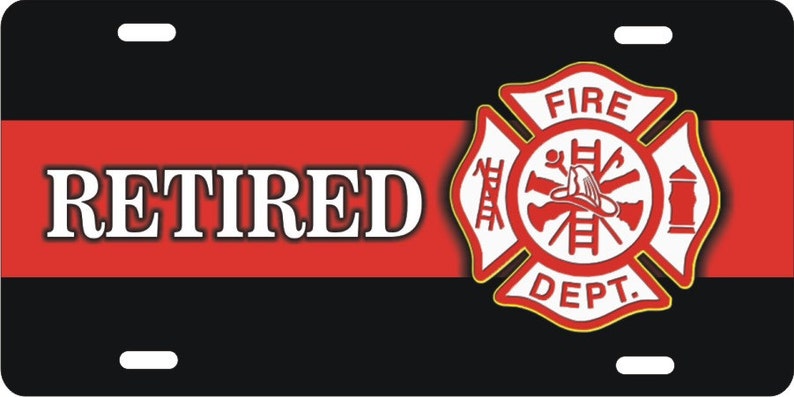 Retired Firefighter Personalized Novelty License Plate Fire Dept
