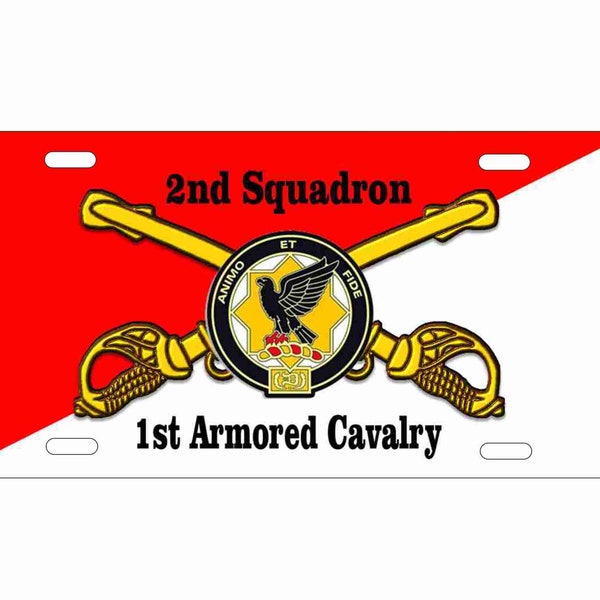 2nd squadron 1st Armored Cavalry novelty Front license plate Decorative Military car tag