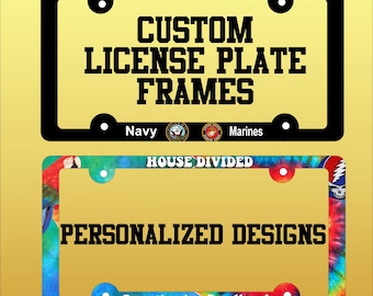 personalisierter Kennzeichenhalter. 12 x 6 Zoll Vanity Schild Halter. personalisiert mit Ihrem Design. leichtes Aluminium