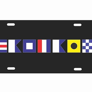 CAPITAINE épelée dans l’alphabet nautique Drapeau Signes nouveauté plaque d’immatriculation avant Vanité décorative Aluminium Signe Voiture Tag