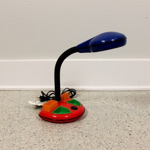 Vintage Memphis Style Desk Lamp with Organizer by Rabbit Tanaka Modern Atomic Retro 80&#39;s 90&#39;s Milano