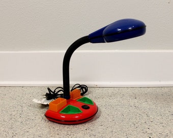 Vintage Memphis Style Desk Lamp with Organizer by Rabbit Tanaka Modern Atomic Retro 80's 90's Milano