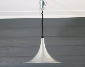 Vintage Italian Pull Down Pendant Light Fixture by Targetti Sankey Hanging Ceiling Atomic Mid Century Modern 70's
