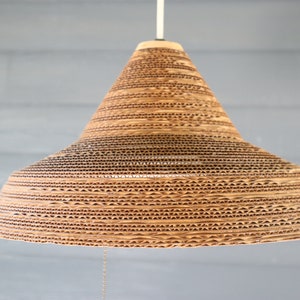 Vintage Gregory Van Pelt Corrugated Cardboard Pendant Ceiling Light Hanging Mid Century Modern Retro 70's Frank Gehry Style image 2
