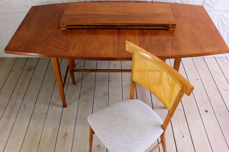 Paul Mccobb Perimeter Group Dining Set for Winchedon Set of 4 Bow Tie Cane Back Chairs Maple Mid Century Modern Retro 50/'s New Upholstery