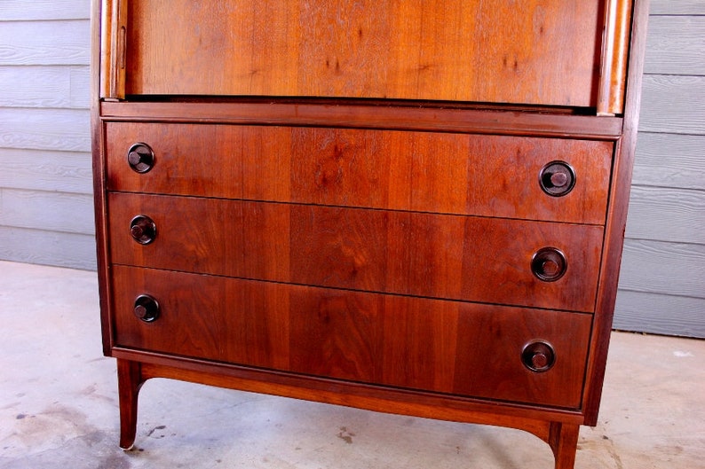 Mid Century Hutch With Drop Down Desk by Kroehler Pull Etsy