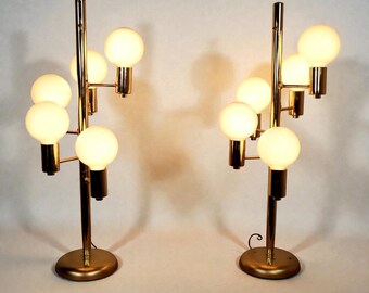 Vintage Pair of Waterfall Robert Sonneman Style Table Lamp Space