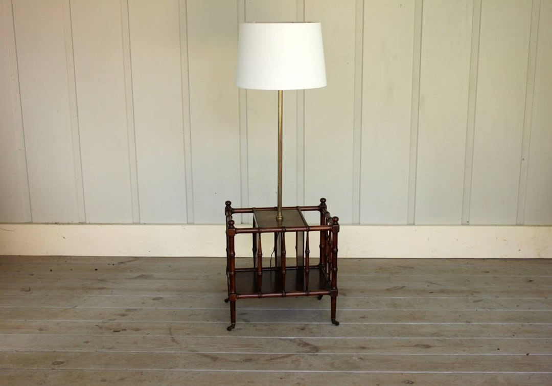 Vintage Canterbury Style Magazine Lamp Table Hollywood Regency Etsy