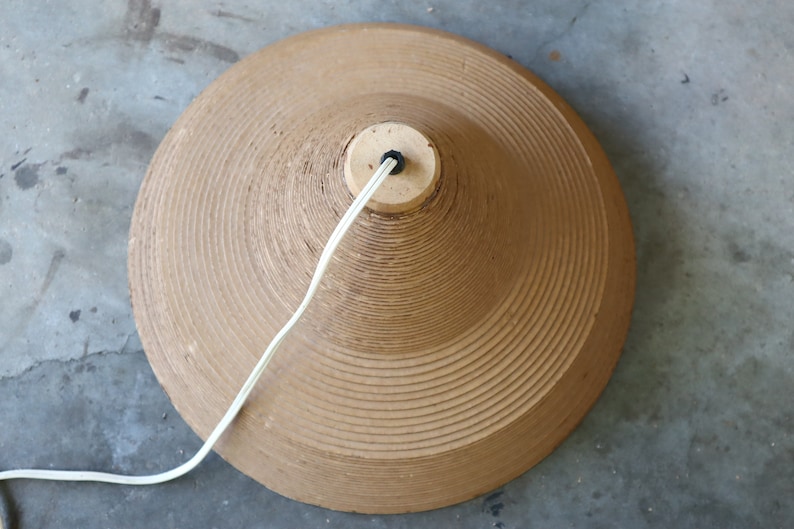 Vintage Gregory Van Pelt Corrugated Cardboard Pendant Ceiling Light Hanging Mid Century Modern Retro 70's Frank Gehry Style image 7