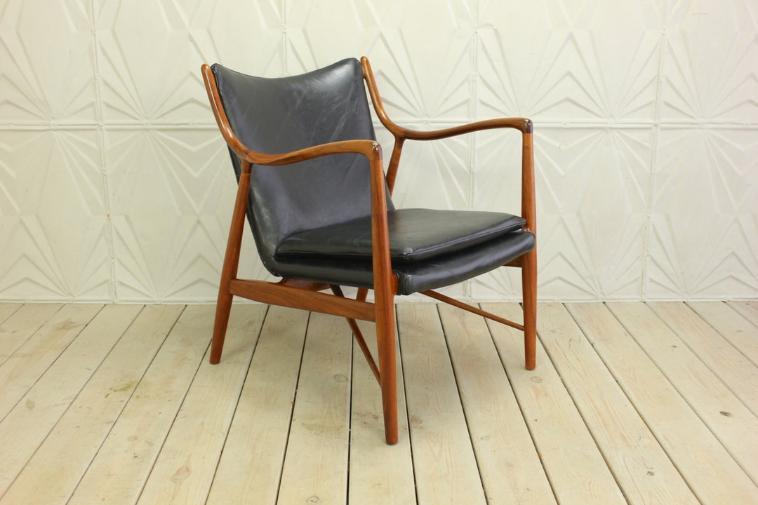 Finn Juhl 45 Teak Frame Chair by Baker Mid Century Modern