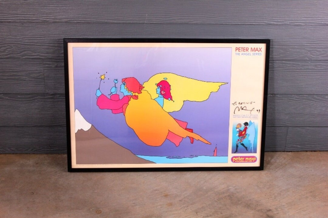 Vintage Peter Max 1999 Highest Mountain Angel Series Exhibition Offset ...