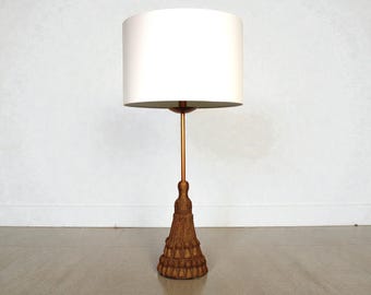 Vintage Dorothy Draper Style Gold Tassel Table Lamp 70's Hollywood Regency Traditional Glam Neoclassical