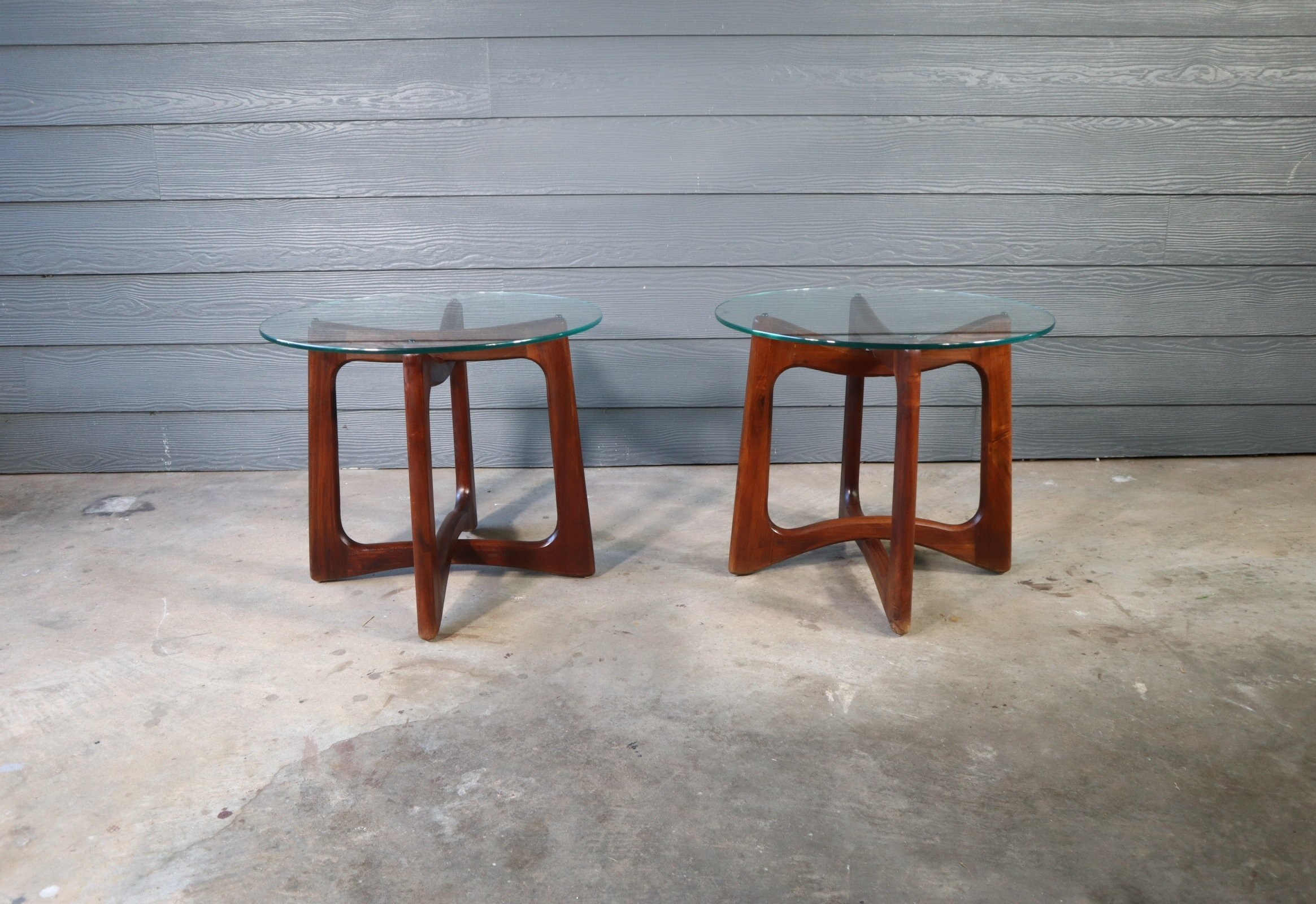 Mid Century Adrian Pearsall Pair Ribbon Dog Bone Side Tables for