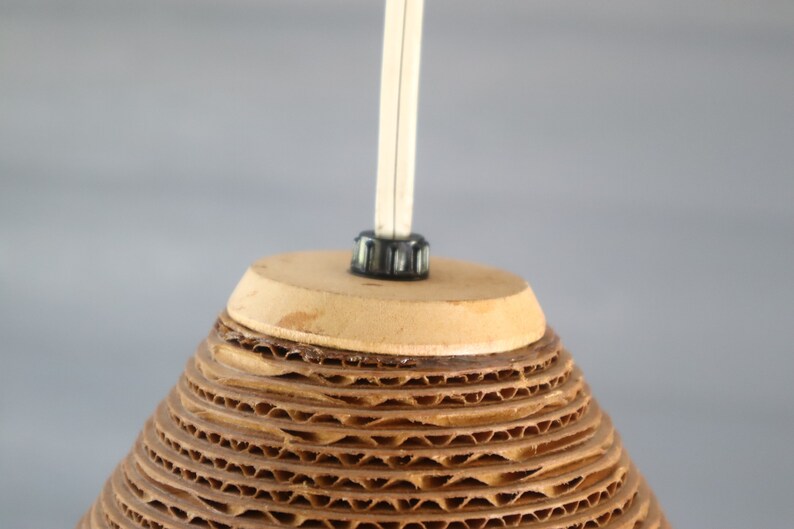 Vintage Gregory Van Pelt Corrugated Cardboard Pendant Ceiling Light Hanging Mid Century Modern Retro 70's Frank Gehry Style image 4