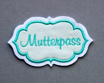 Mutterpass Applikation Ocean Aufnäher mint türkis