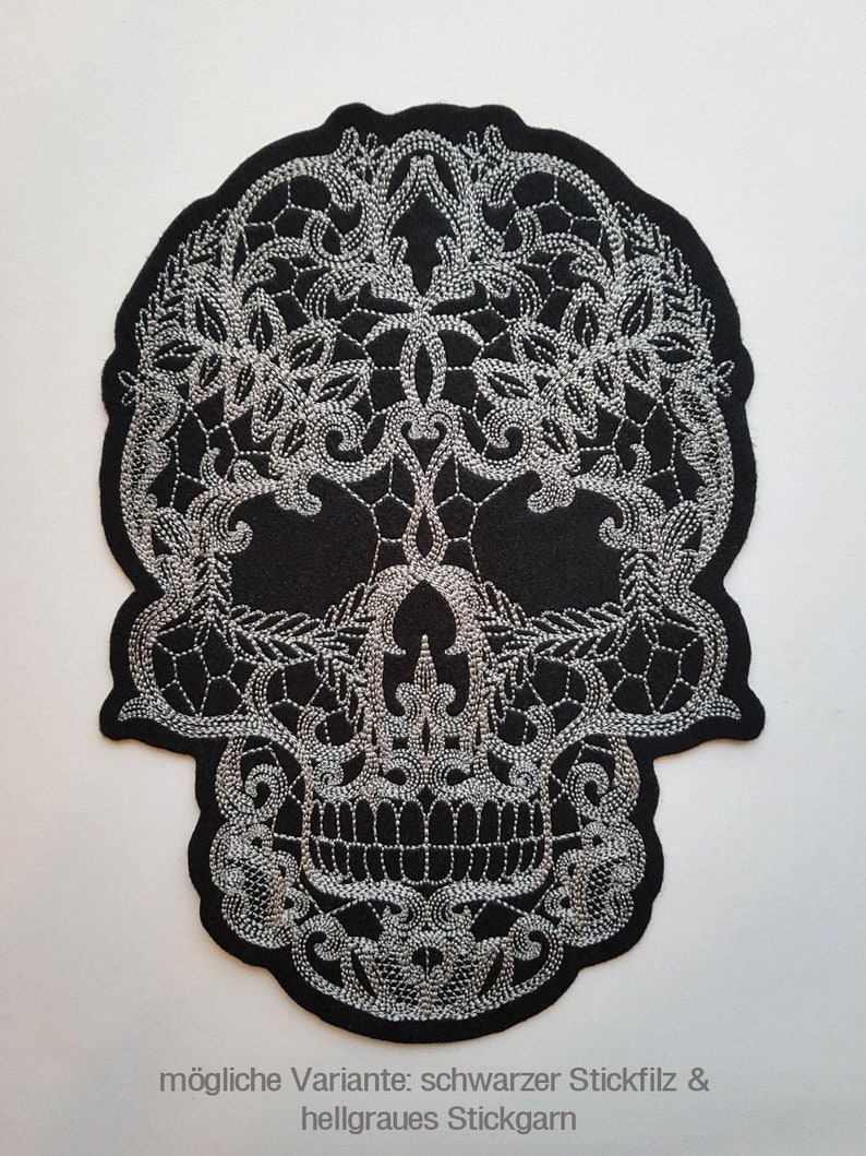 Applikation Totenkopf Skull in Spitzenoptik / Lace Bild 2