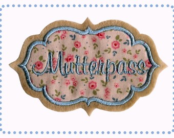 Mutterpass Applikation  Claire  Millefleurs Tilda