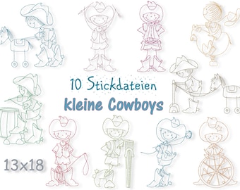 10 abenteuerlustige Cowboys für die Rahmengröße 13x18  - swirly Kringellook