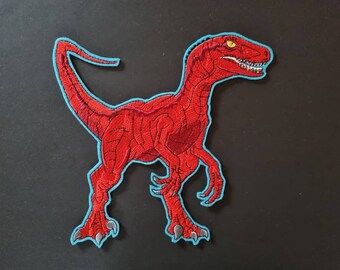 XXL- Velociraptor Raptor Dinosaurier T-Rex Vollstick Applikation - Aufbügler oder Aufnäher - super auf die Schultüte / Einschulung