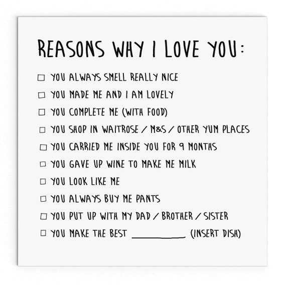 Reasons Why I Love You Mother s Day Cute Cheeky Etsy Reasons why i love you mother s day cute cheeky etsy