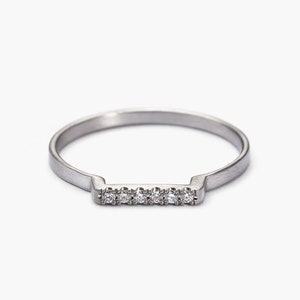 Diamonds Engagement Ring, Diamonds Signet Ring, 14K Solid Gold Ring, , Engagement Ring.