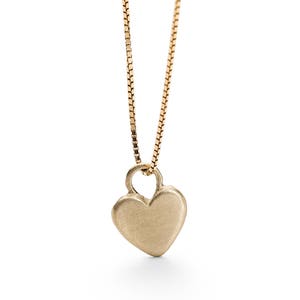Unique Heart Necklace 14k Yellow Gold Tiny Heart Necklace - Etsy