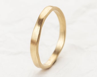 14K Yellow Gold Wedding Band, Mens Unique Wedding Ring, Wave Wedding Ring, Yellow Gold Band Ring, Organic Shape Wedding Bands, Rings For Him