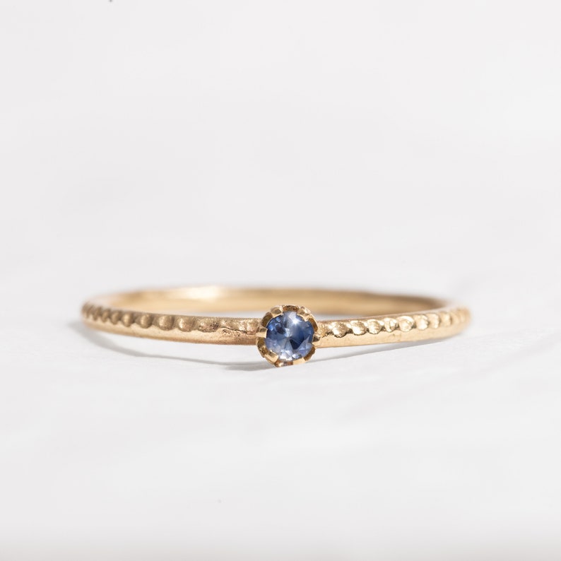 Birthstone Sapphire Ring, Solitaire Sapphire Ring, 14K Gold Ring, Natural Sapphire Ring, Women's Gemstone Ring, September Birthstone Ring image 2