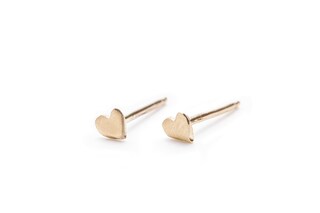 Orecchini A Cuore In Oro Giallo 9 Carati | Piccoli Orecchini A Perno, Prodotto Nel Regno Unito, Confezione Regalo