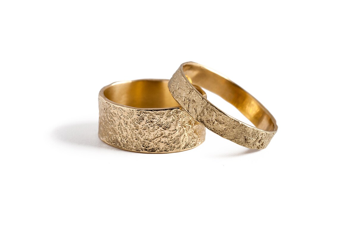 Sale Women Wedding Band Wide 14K Gold Wedding Ring Solid