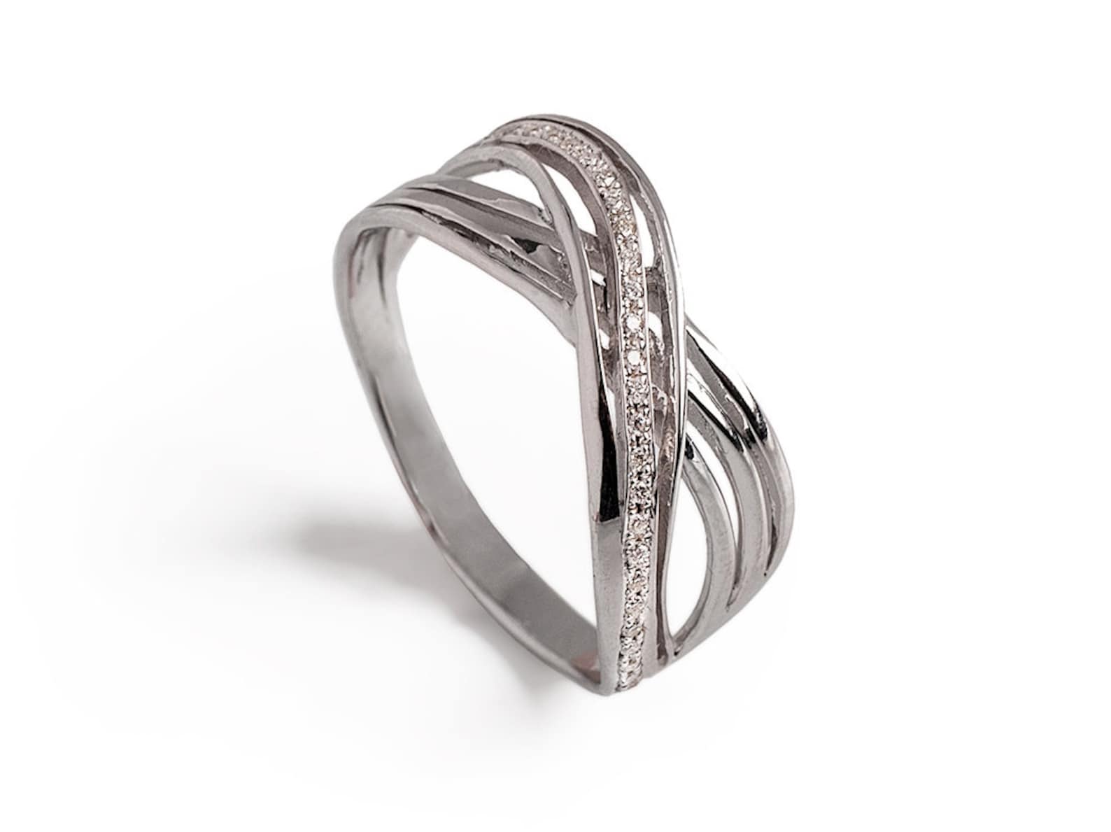 Infinity Knot Diamond Engagement Ring Unique Diamond Ring Etsy