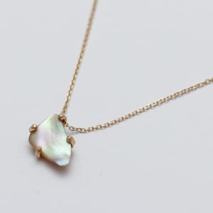 14K Gold Abalone Shell Pendant Necklace, Gold Natural Unique Shell Jewelry, Handmade Organic Look Necklace, Oceam Lover Theme Gift for Her