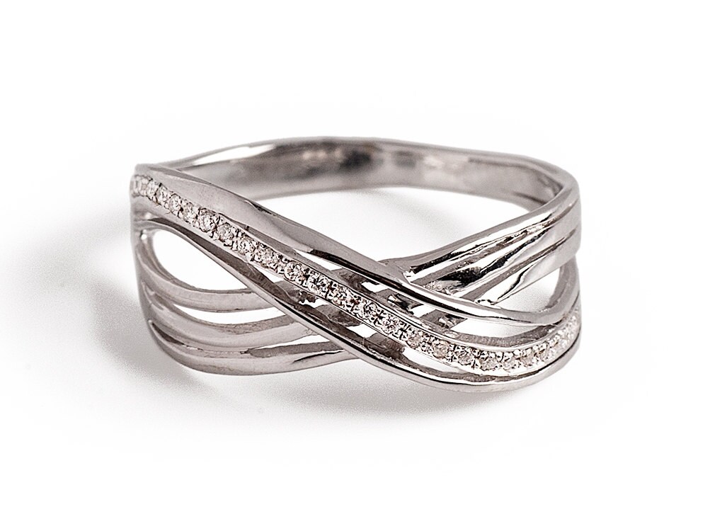 Infinity Knot Diamond Engagement Ring Unique Diamond Ring Etsy