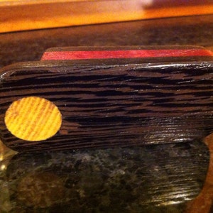 Wenge and Purple Heart Wooden bottle opener with magnet