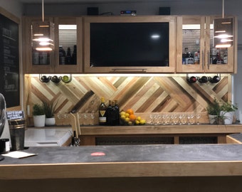 Decorative wood custom backsplash/wall decor