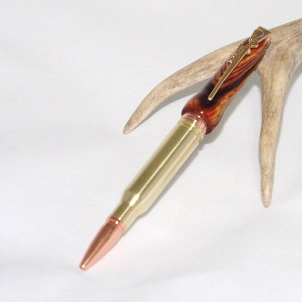 308 Bullet Cartridge Pen with Rifle Clip. Handmade Pen - Writing Pen - Wood Pen - Bullet Pen - Groomsmen Gift - Father's Day Gifts - Pen -