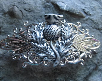 Scotland Gift Travel Necklace Scottish Thistle Crest Celtic Symbol Jewelry For Woman Wanderlust Girlfriend Wife Surprise Trip Bucket List