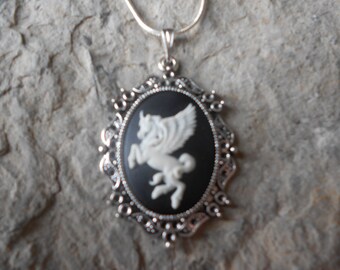 unicorn cameo pendant Cameo pendant cameo necklace owl cameo pendant dragon on skull cameo raven cameo pendant pegasus cameo pendant
