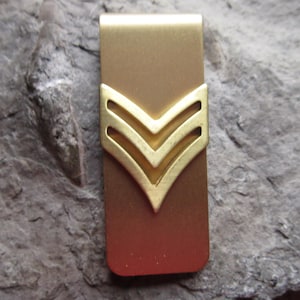 Vergoldet Messing Corporal Geld Clip - Vatertagsgeschenk - Papa Geschenk - Vatertag - Armee - Streitkräfte