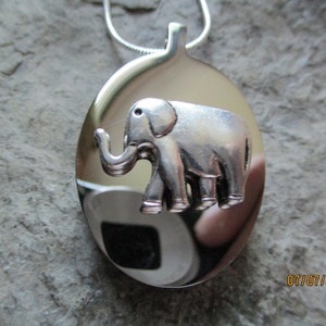 Elephant Stainless Steel Urn Necklace- Ashes - Lock of Hair  - Memorial - Urn - Africa - African