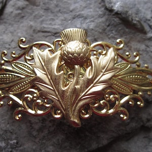 Choose Gold or Silver - Scottish Thistle Filigree Barrette - Hair Accessory - Hair Jewelry - Scotland - Celtic -