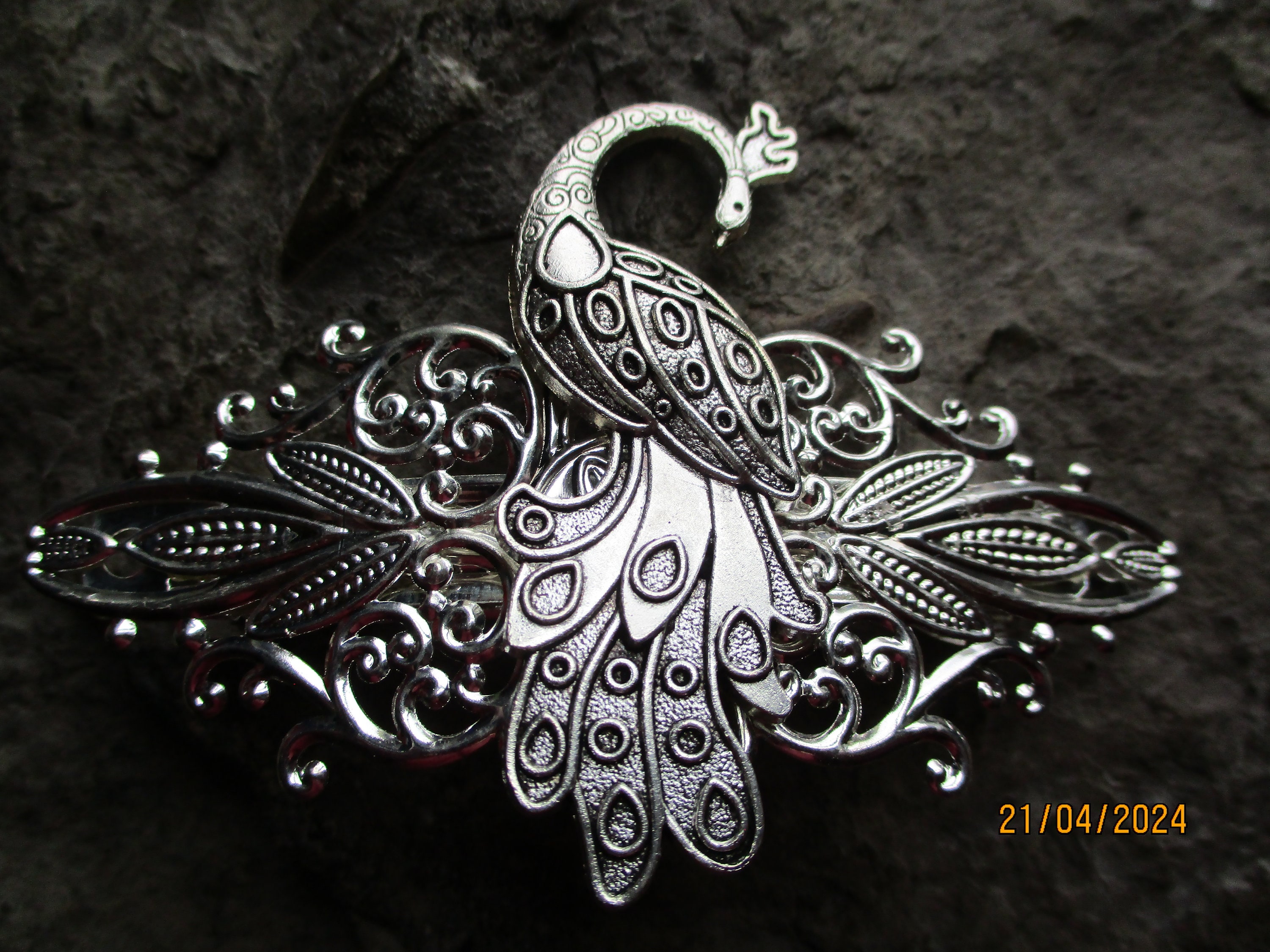 Treska Feather Deco Brooches Hair Clip Barrette Convertible Feather Brooch Lot‎ Pink Crystal Feather Brooch – ZAID FAROUKI main image 2
