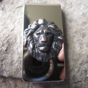 Lion Stainless Steel Money Clip - Lion&#39;s Head - Father&#39;s Day Gift - Dad Gift - African Lion
