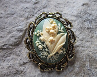 スズランカメオブローチ 花柄カメオピン - Etsy 日本