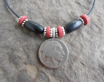 Cabeza de búfalo indio genuino collar--calidad--desgaste de níquel o da un pedazo de la historia americana...