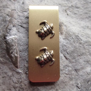 Choose Bronze or Gold Turtles Gold Plated Brass Sea Turtle (s) Money Clip - Father&#39;s Day Gift- Dad Gift- Father&#39;s Day -Husband Gift - Turtle