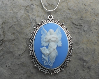 Collar con camafeo de ángel de la guarda ascendente - Religioso - Navidad - Pascua