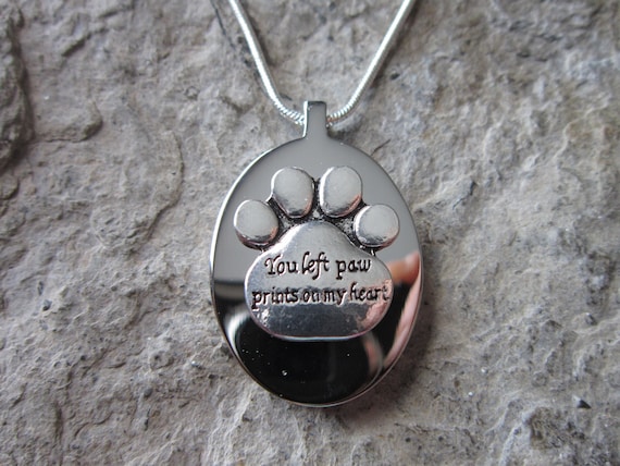 Ciondolo Gatto Collana Urna Ceneri Per Animali - Ciondolo A Goccia Con Zampa, Ricordo Cane/Gatto Collana Ceneri Animali - Foto 2