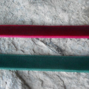 Christmas Velvet Ribbon Choker Necklace - Festive - Party - Green, Burgundy, Maroon, Wine, Green, Red, Evergreen